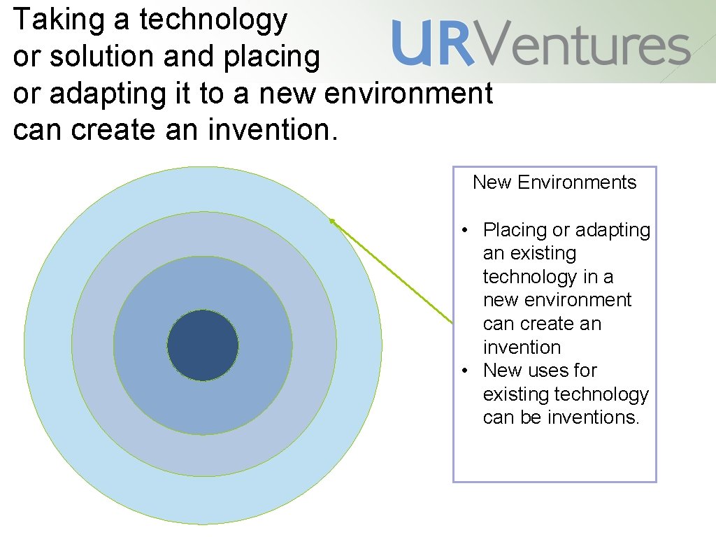 Taking a technology or solution and placing or adapting it to a new environment