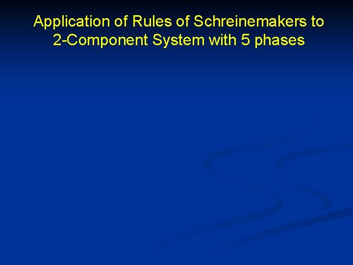 Application of Rules of Schreinemakers to 2 -Component System with 5 phases 