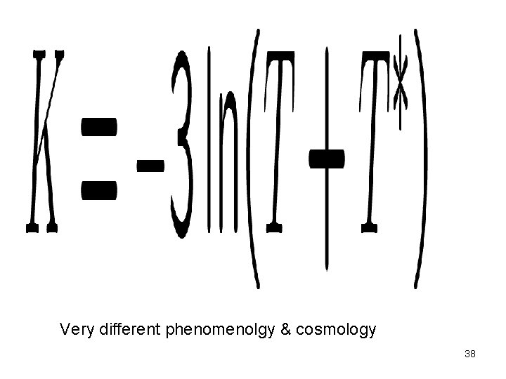 Very different phenomenolgy & cosmology 38 