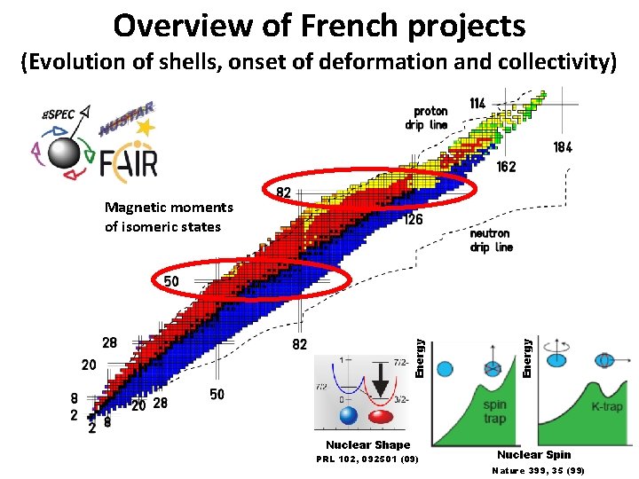 Overview of French projects (Evolution of shells, onset of deformation and collectivity) Nuclear Shape