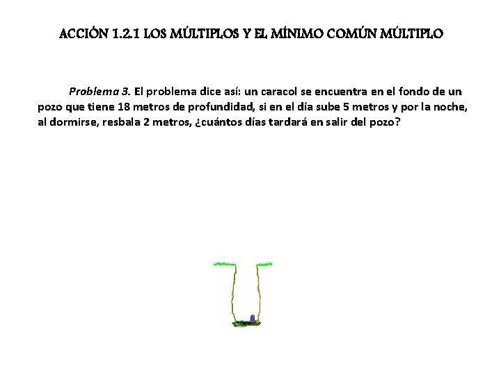 ACCIÓN 1. 2. 1 LOS MÚLTIPLOS Y EL MÍNIMO COMÚN MÚLTIPLO Problema 3. El
