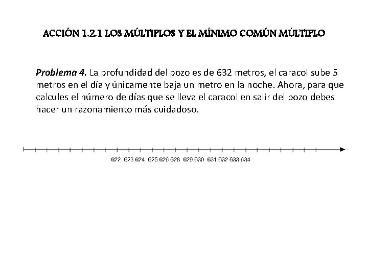 ACCIÓN 1. 2. 1 LOS MÚLTIPLOS Y EL MÍNIMO COMÚN MÚLTIPLO Problema 4. La