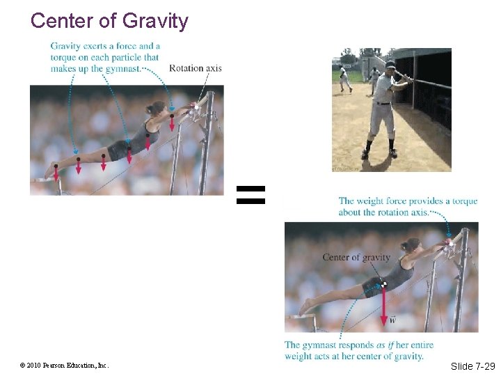 Center of Gravity = © 2010 Pearson Education, Inc. Slide 7 -29 