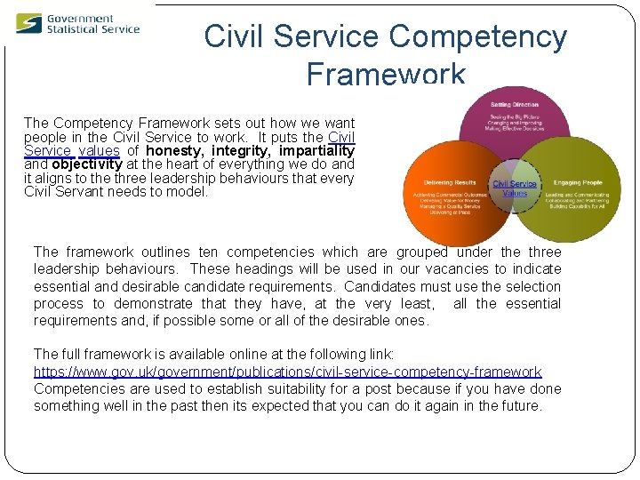 Civil Service Competency Framework The Competency Framework sets out how we want people in