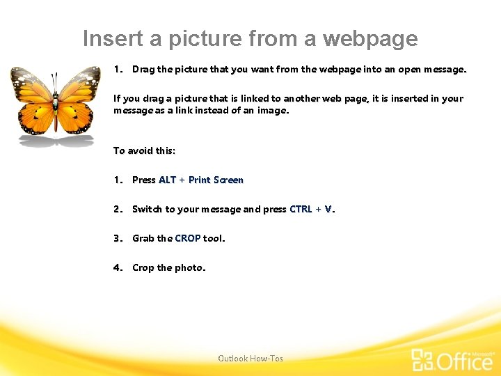 Insert a picture from a webpage 1. Drag the picture that you want from