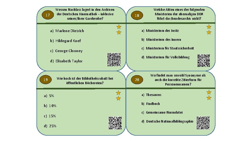 Wessen Nachlass lagert in den Archiven der Deutschen Kinemathek – inklusive seiner/ihrer Garderobe? 17