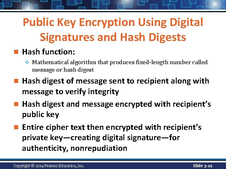 Public Key Encryption Using Digital Signatures and Hash Digests n Hash function: v Mathematical