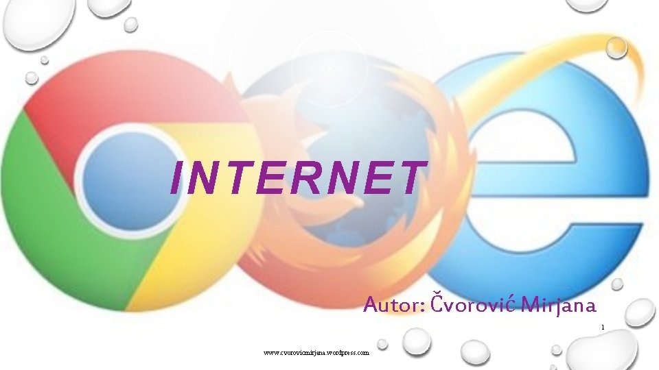 INTERNET Autor: Čvorović Mirjana 1 www. cvorovicmirjana. wordpress. com 