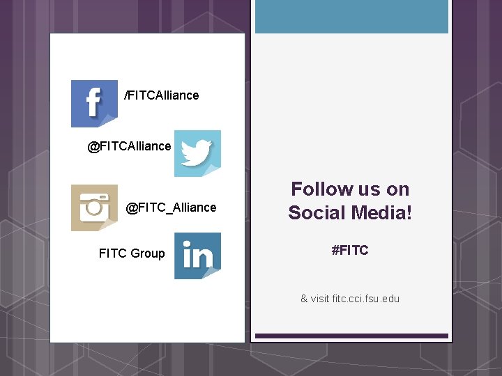 /FITCAlliance @FITC_Alliance FITC Group Follow us on Social Media! #FITC & visit fitc. cci.