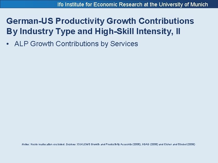 Ifo Institute for Economic Research at the University of Munich German-US Productivity Growth Contributions