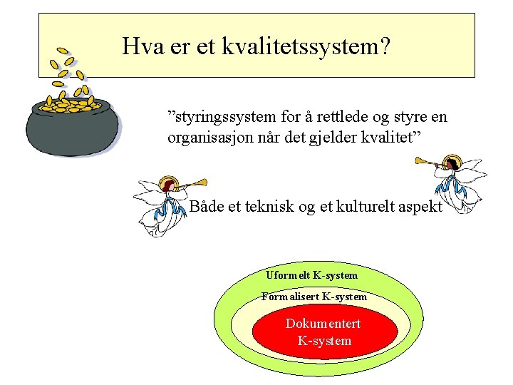 Hva er et kvalitetssystem? ”styringssystem for å rettlede og styre en organisasjon når det