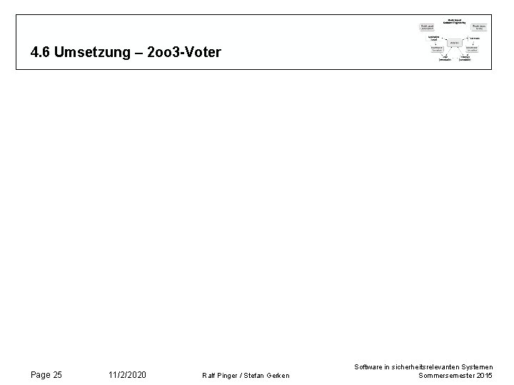 4. 6 Umsetzung – 2 oo 3 -Voter Page 25 11/2/2020 Ralf Pinger /