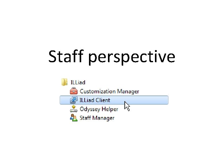 Staff perspective 