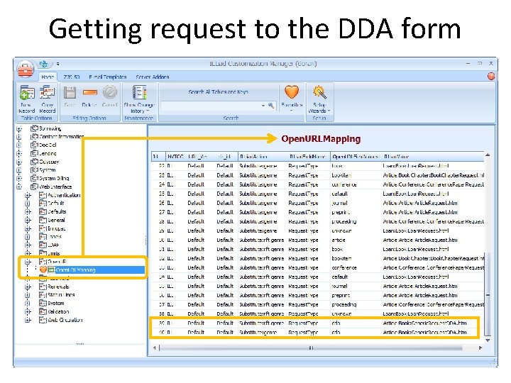 Getting request to the DDA form 