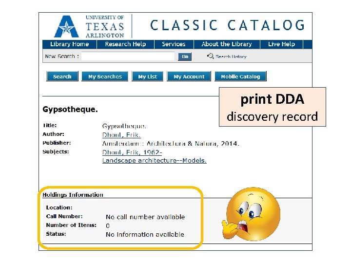 print DDA discovery record 