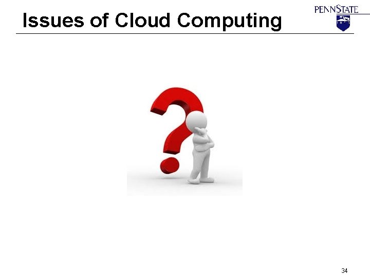 Issues of Cloud Computing 34 