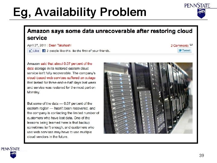 Eg, Availability Problem 39 