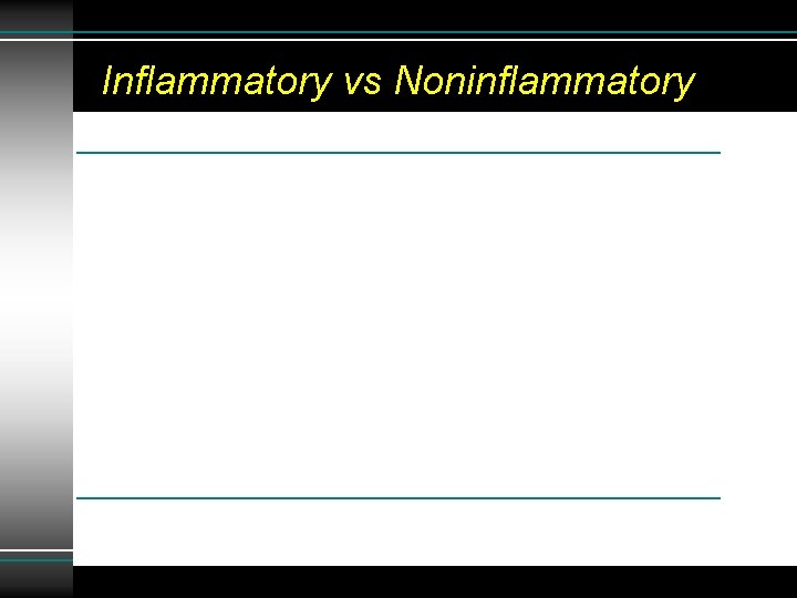Inflammatory vs Noninflammatory 