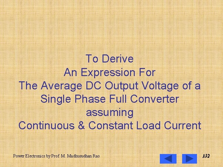 To Derive An Expression For The Average DC Output Voltage of a Single Phase