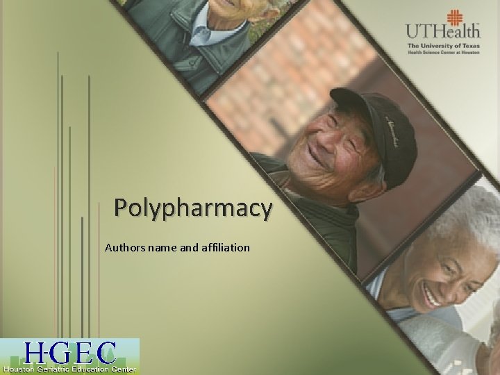 Polypharmacy Authors name and affiliation 