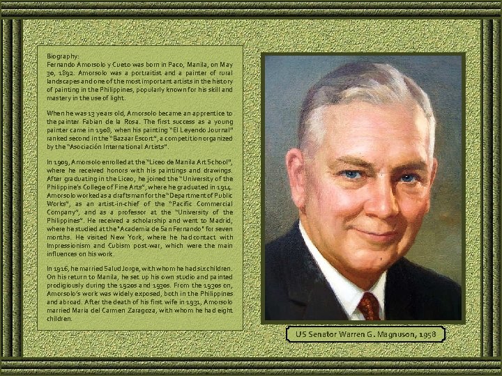 Biography: Fernando Amorsolo y Cueto was born in Paco, Manila, on May 30, 1892.