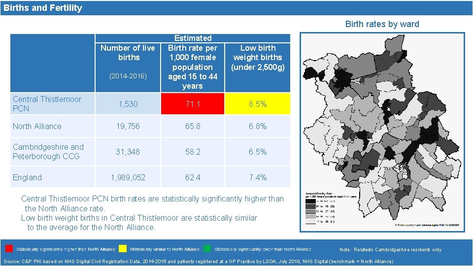 Births and Fertility Birth rates by ward Number of live births (2014 -2016) Estimated Births and Fertility Birth rates by ward Number of live births (2014 -2016) Estimated