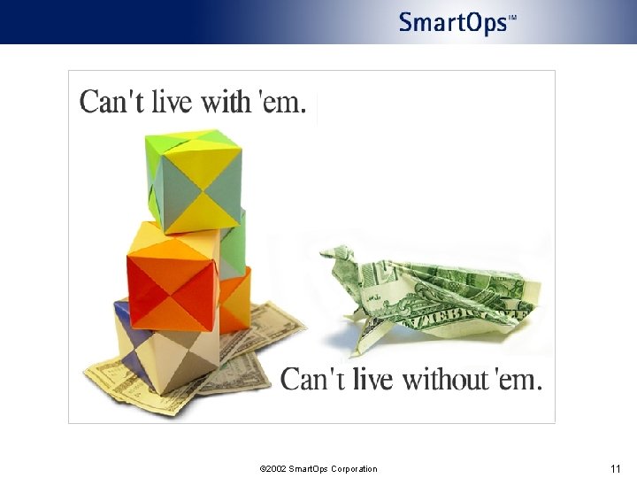 © 2002 Smart. Ops Corporation 11 © 2002 Smart. Ops Corporation 11