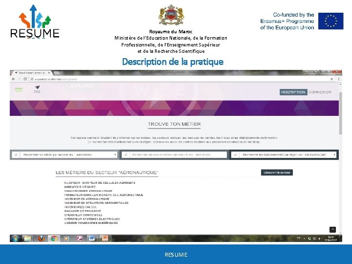 Royaume du Maroc Ministère de l’Education Nationale, de la Formation Professionnelle, de l’Enseignement Supérieur