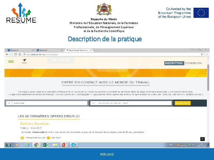 Royaume du Maroc Ministère de l’Education Nationale, de la Formation Professionnelle, de l’Enseignement Supérieur