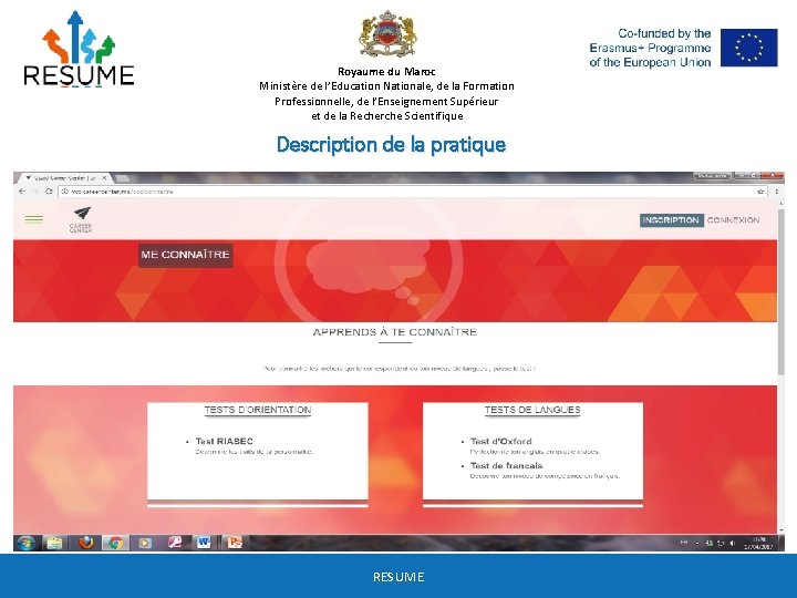 Royaume du Maroc Ministère de l’Education Nationale, de la Formation Professionnelle, de l’Enseignement Supérieur