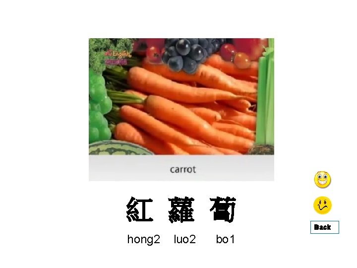 紅 蘿 蔔 Back hong 2 luo 2 bo 1 