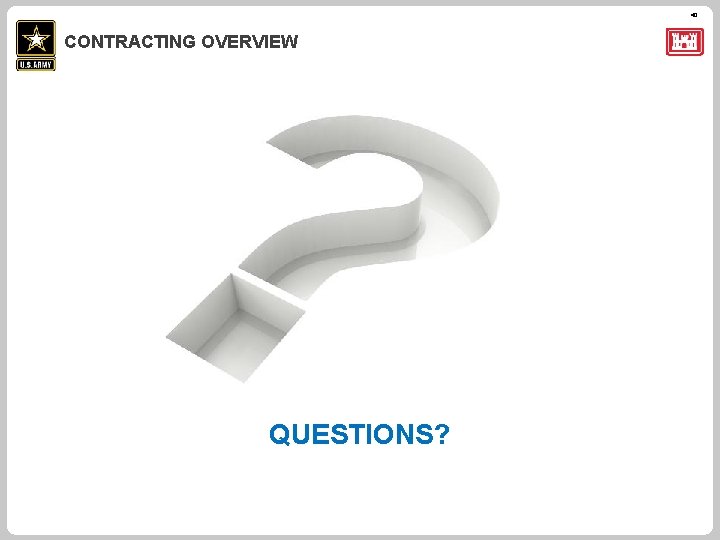 40 CONTRACTING OVERVIEW QUESTIONS? 