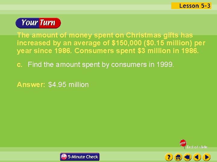 The amount of money spent on Christmas gifts has increased by an average of