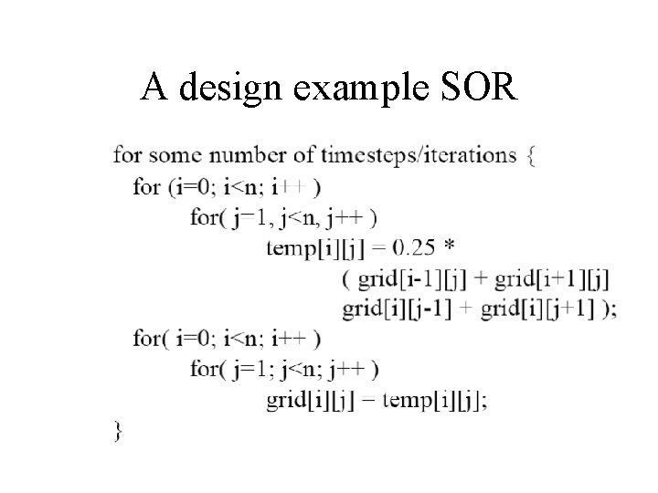 A design example SOR 