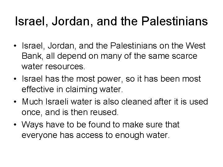 Israel, Jordan, and the Palestinians • Israel, Jordan, and the Palestinians on the West