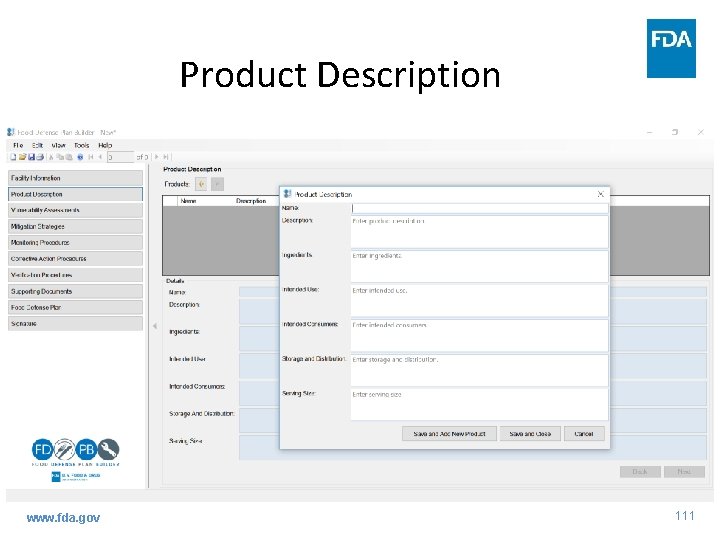 Product Description www. fda. gov 111 Product Description www. fda. gov 111