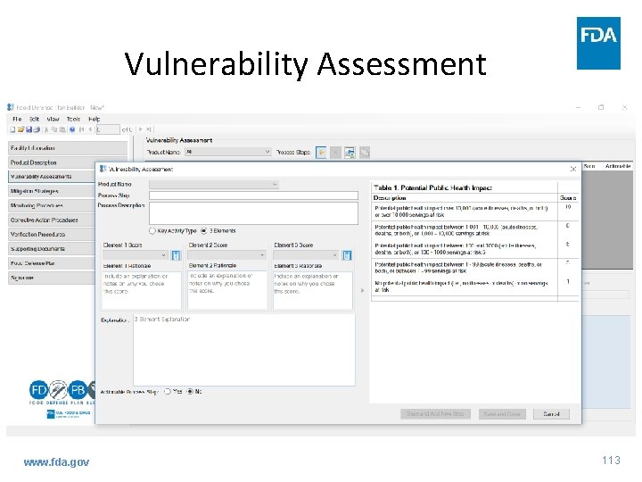 Vulnerability Assessment www. fda. gov 113 Vulnerability Assessment www. fda. gov 113