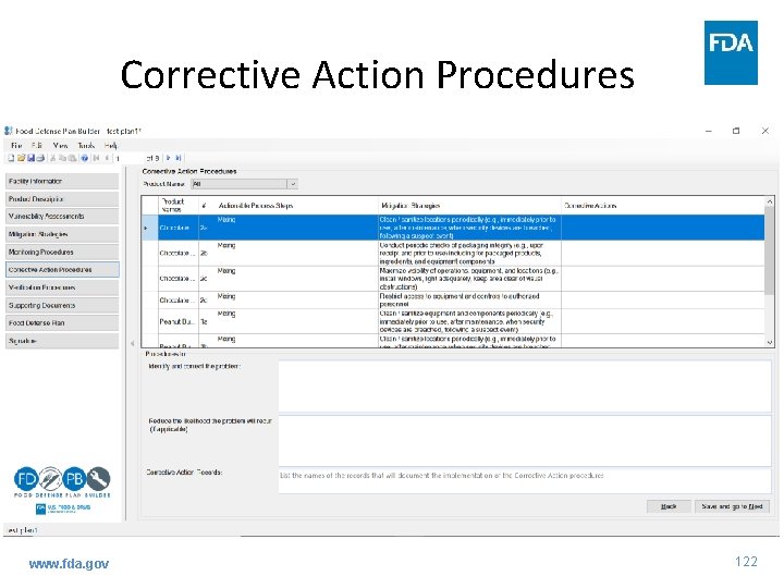 Corrective Action Procedures www. fda. gov 122 