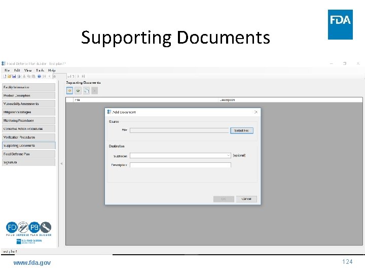 Supporting Documents www. fda. gov 124 