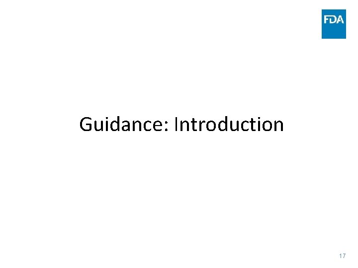 Guidance: Introduction 17 Guidance: Introduction 17