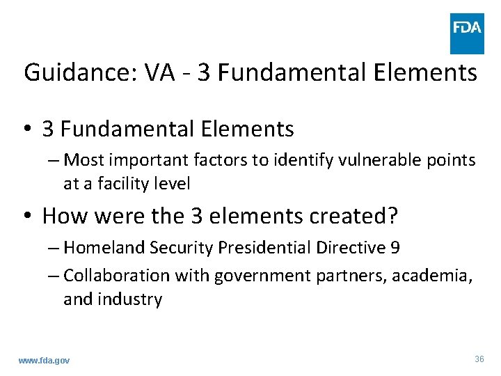 Guidance: VA - 3 Fundamental Elements • 3 Fundamental Elements – Most important factors Guidance: VA - 3 Fundamental Elements • 3 Fundamental Elements – Most important factors