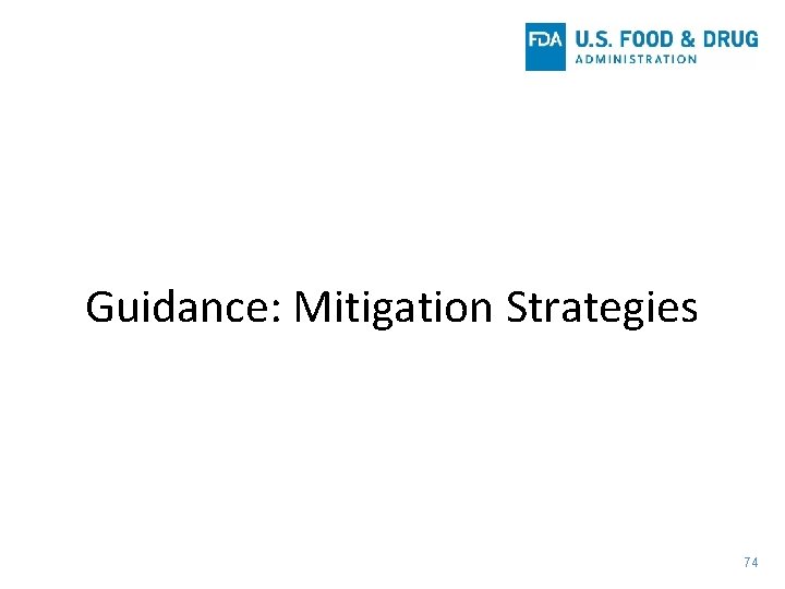 Guidance: Mitigation Strategies 74 