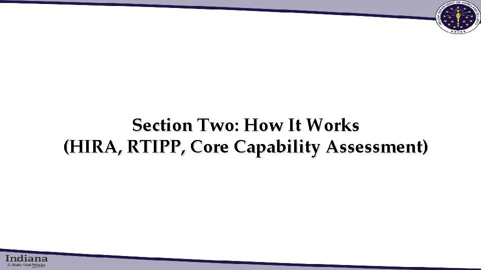 Section Two: How It Works (HIRA, RTIPP, Core Capability Assessment) 