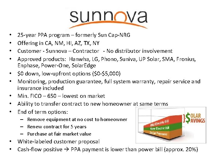  • • • 25 -year PPA program – formerly Sun Cap-NRG Offering in