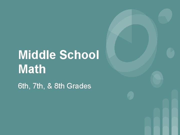 Middle School Math 6 th, 7 th, & 8 th Grades 