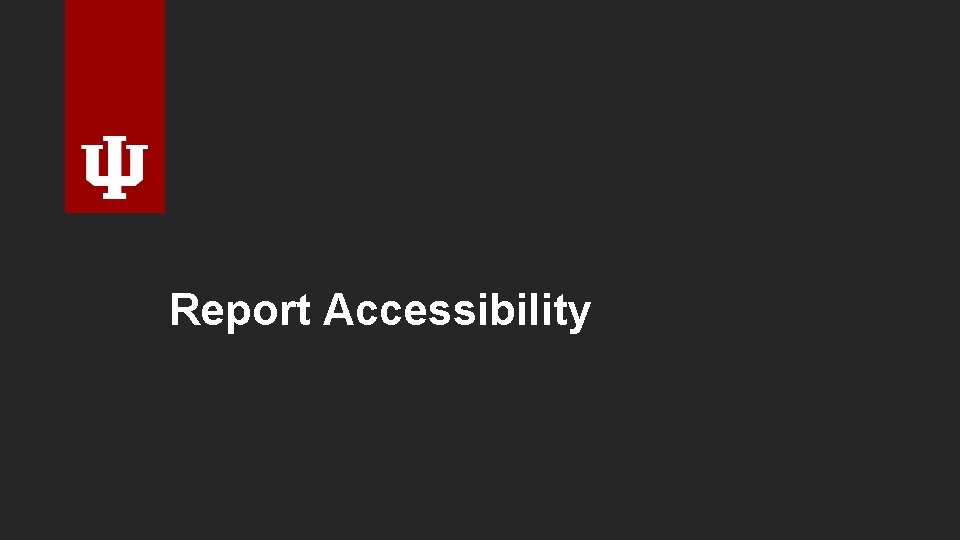 Report Accessibility 