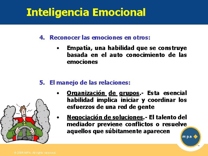 Inteligencia Emocional 4. Reconocer las emociones en otros: • Empatía, una habilidad que se