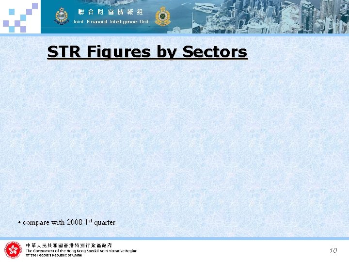 聯 合 財 富 情 報 組 Joint Financial Intelligence Unit STR Figures by