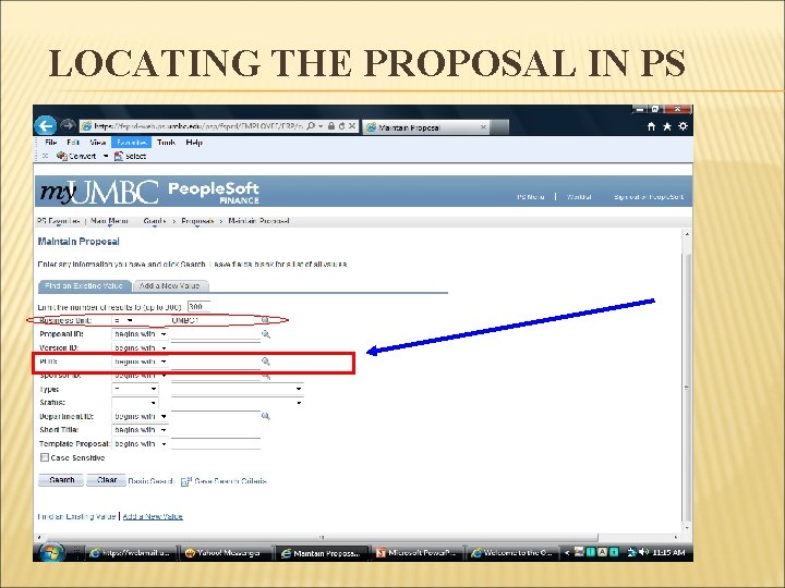 LOCATING THE PROPOSAL IN PS 