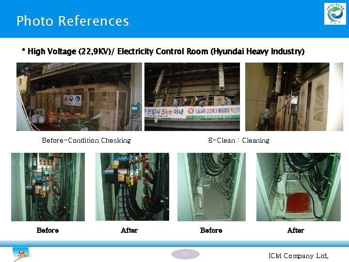 Photo References * High Voltage (22, 9 KV)/ Electricity Control Room (Hyundai Heavy Industry)